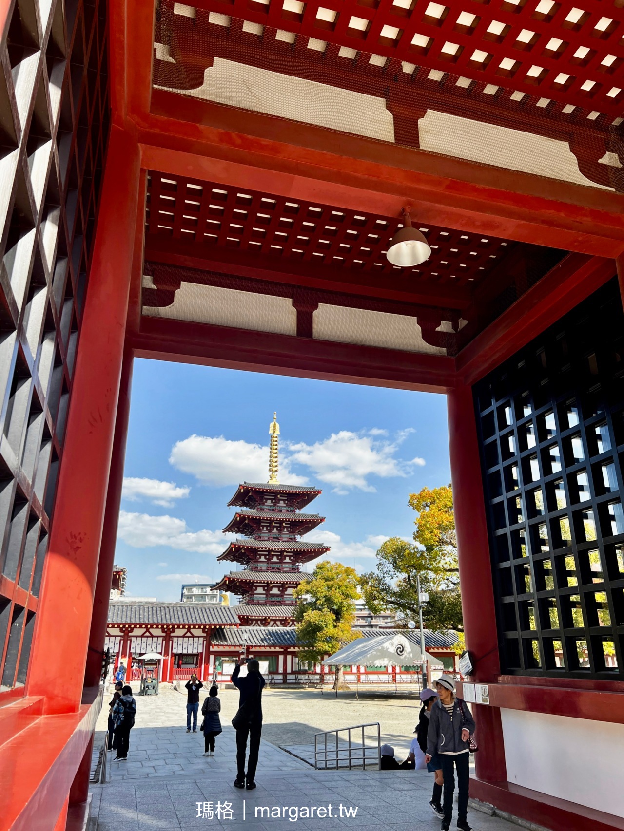 四天王寺。大阪賞櫻景點｜日本最早的佛寺。特別的石舞台和龜之池