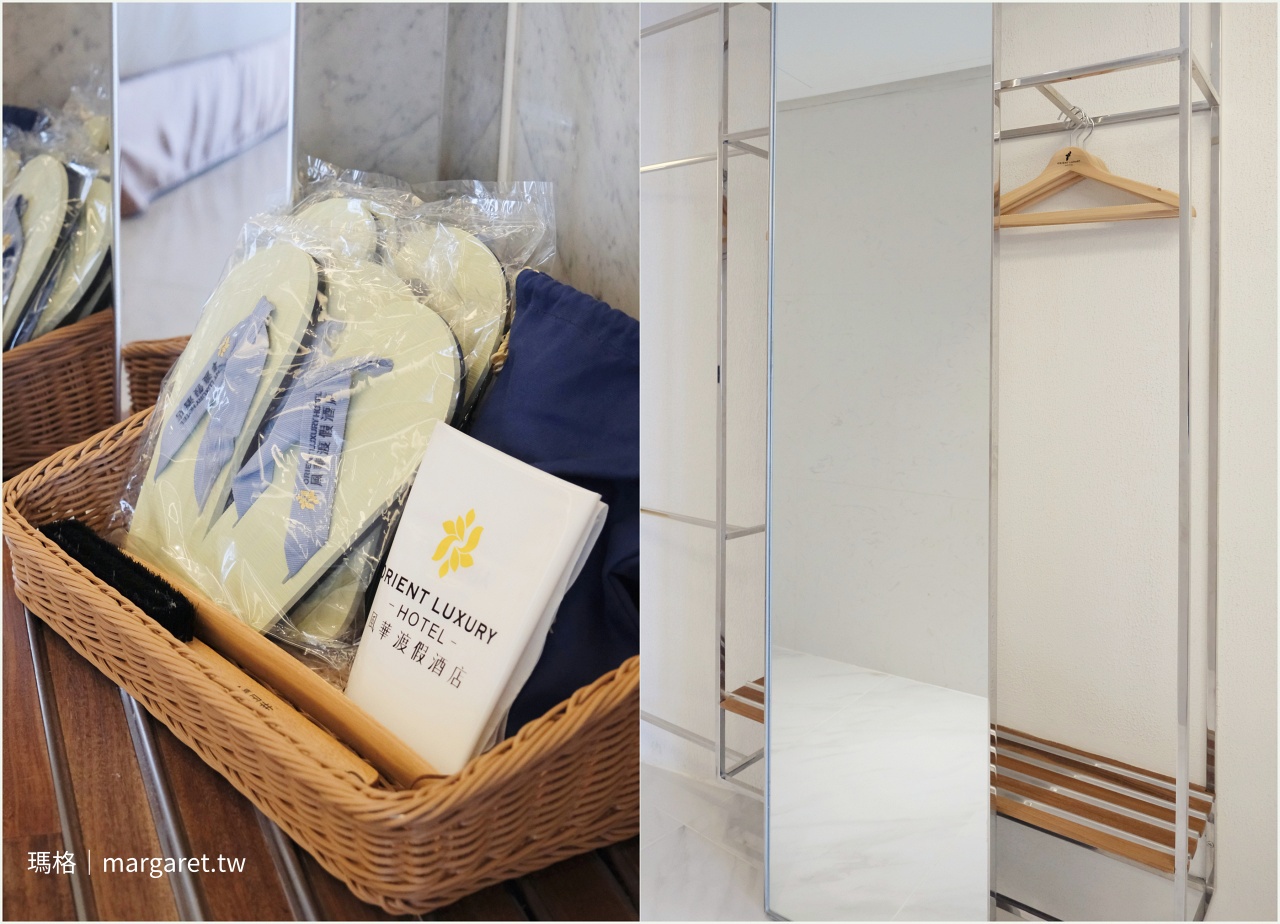墾丁飯店房間細節，全身穿衣鏡與海灘拖鞋，貼心設施。