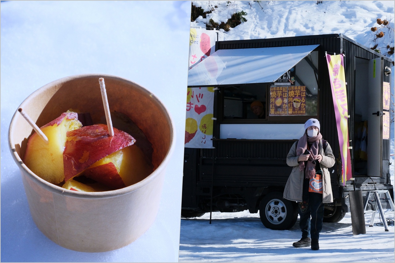 藏王美食。山頂餐廳賞樹冰吃咖哩飯｜藏王包子、熱紅薯，抓緊時間吃不停！
