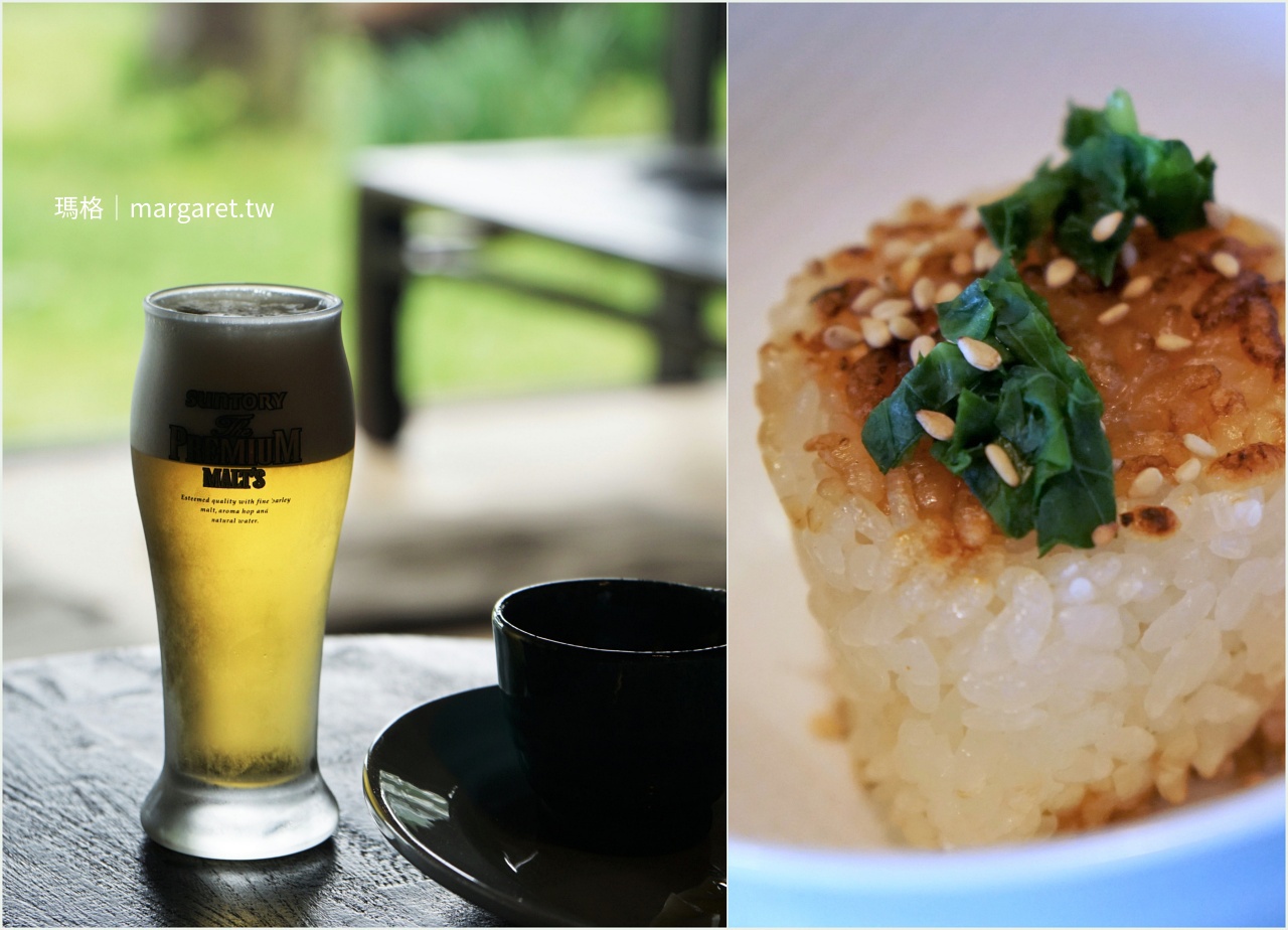 清里engawa和風輕食：精緻飯糰搭配清涼啤酒。