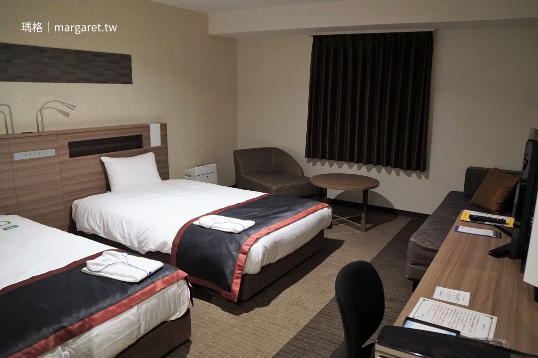 尾道國際飯店標準客房，房內設施與日式商務飯店裝備。