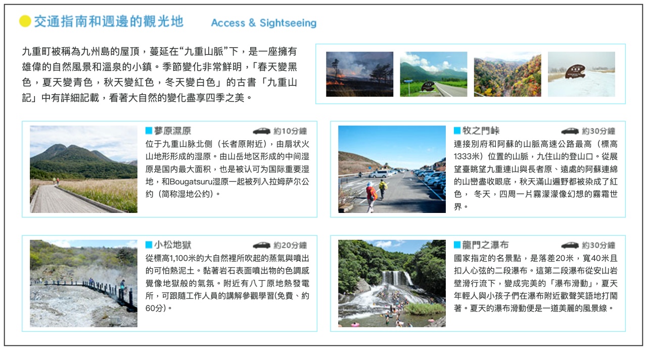 九重夢大吊橋 周邊やまなみハイウェイ山之美公路九重連山眺望景點