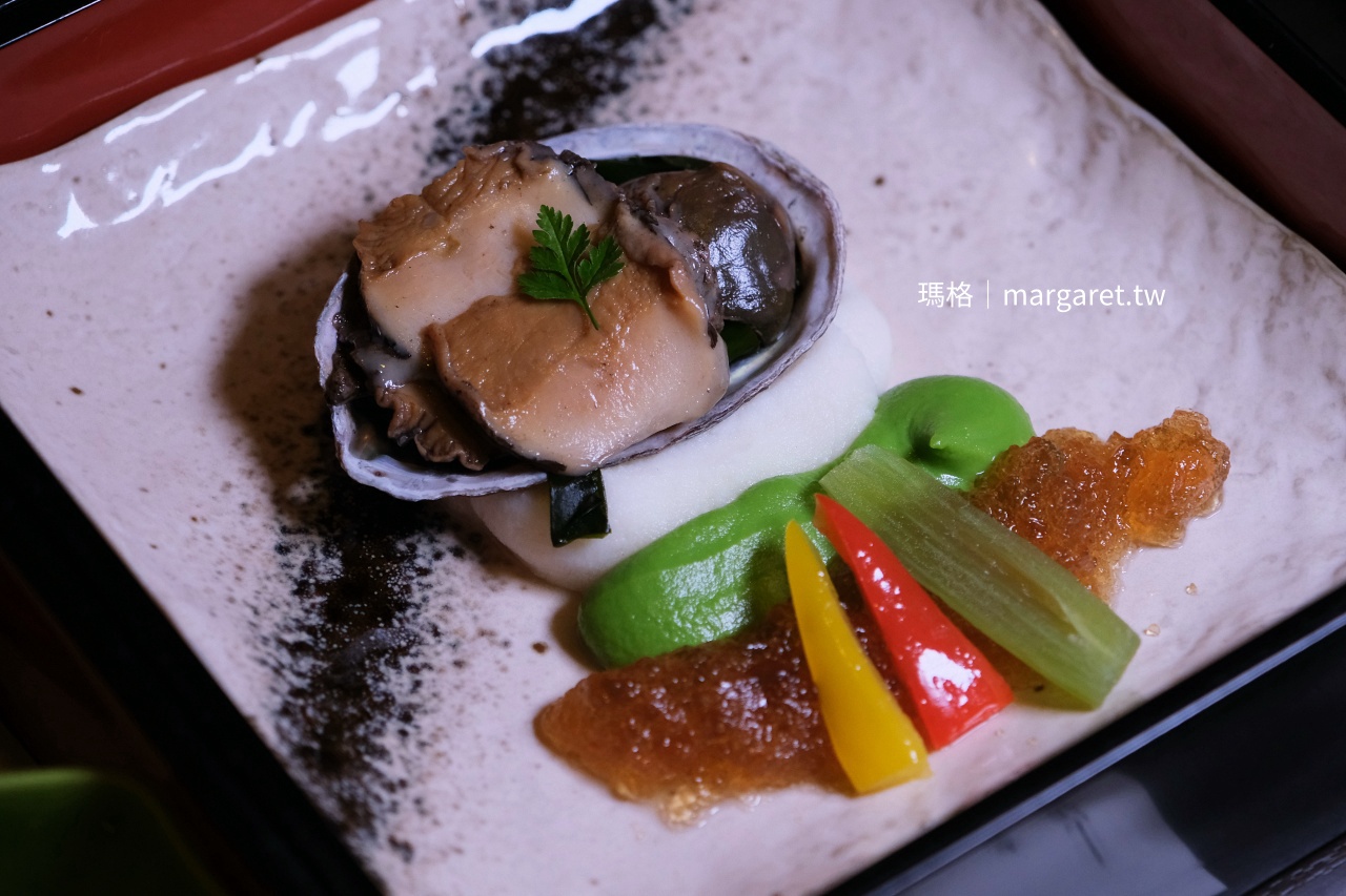 山形古窯會席料理 貳之重鮑魚柔煮與蔬菜