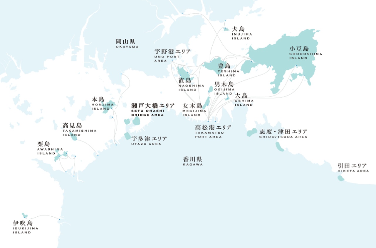 高松交通資訊 渡輪航線示意圖