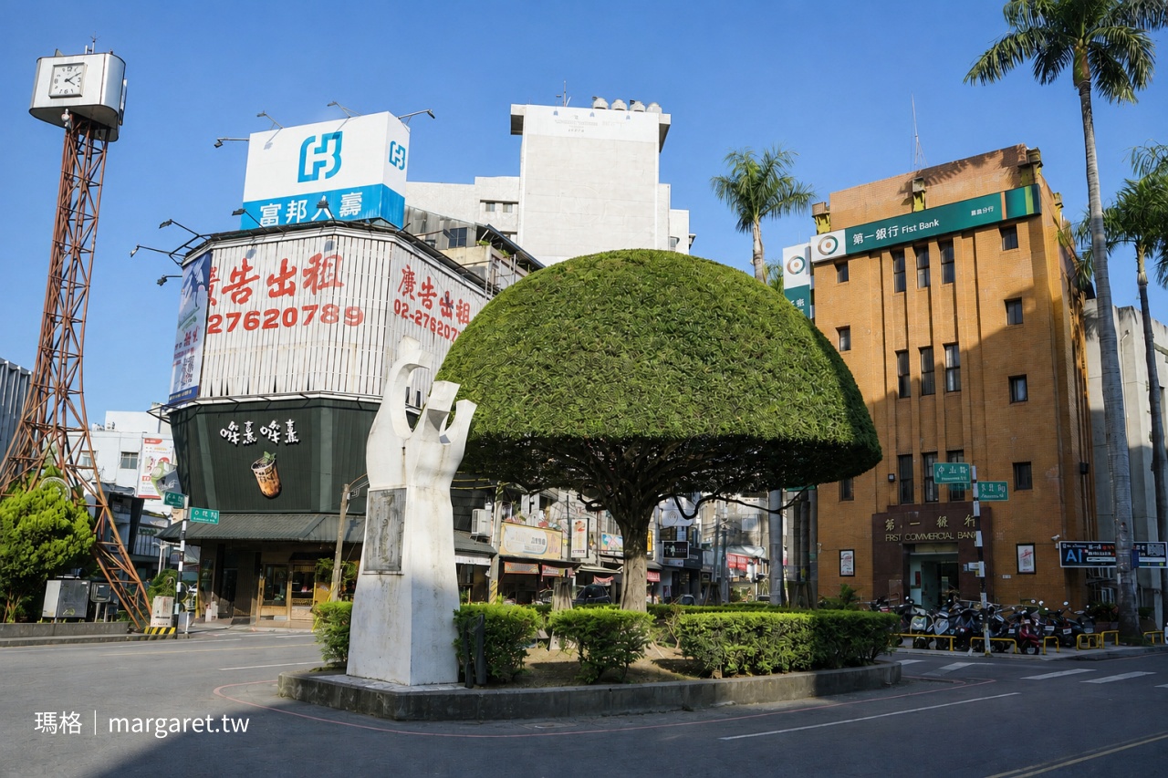 嘉義噴水圓環 鐘塔街景 老建築城市記憶