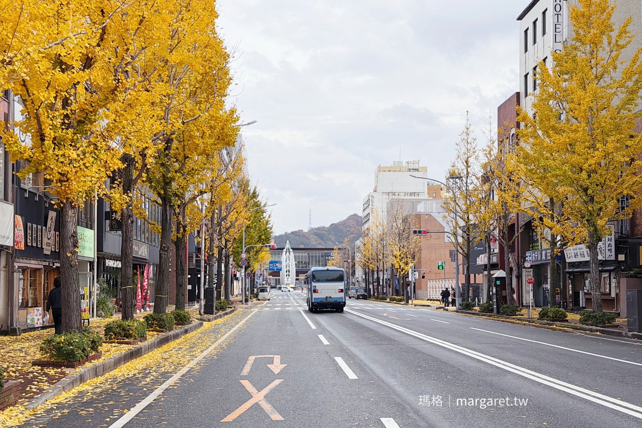 鳥取米子站。秋季銀杏大道｜飛天火車、米子合掌像