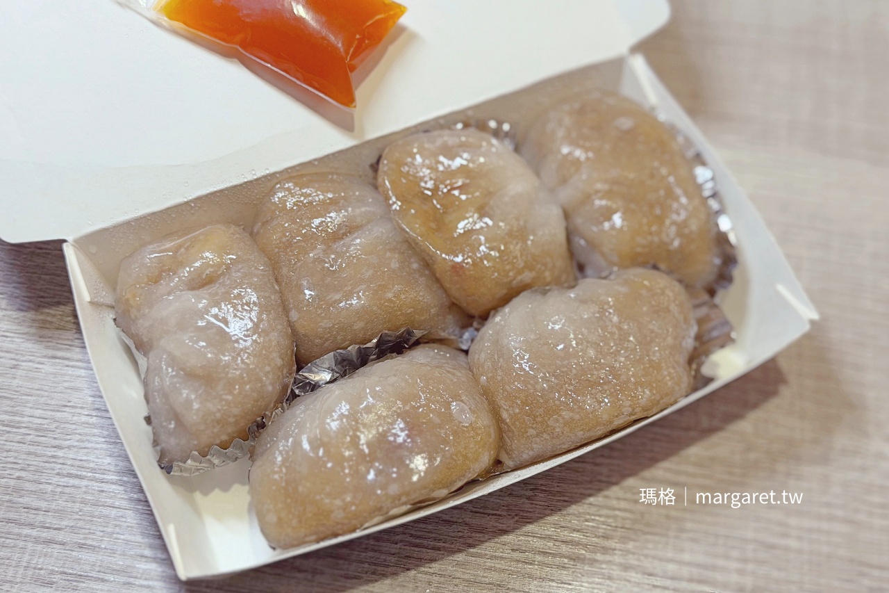 嘉義竹崎廟口手工水晶餃 內餡溫體豬後腿肉豆薯丁油蔥酥特寫