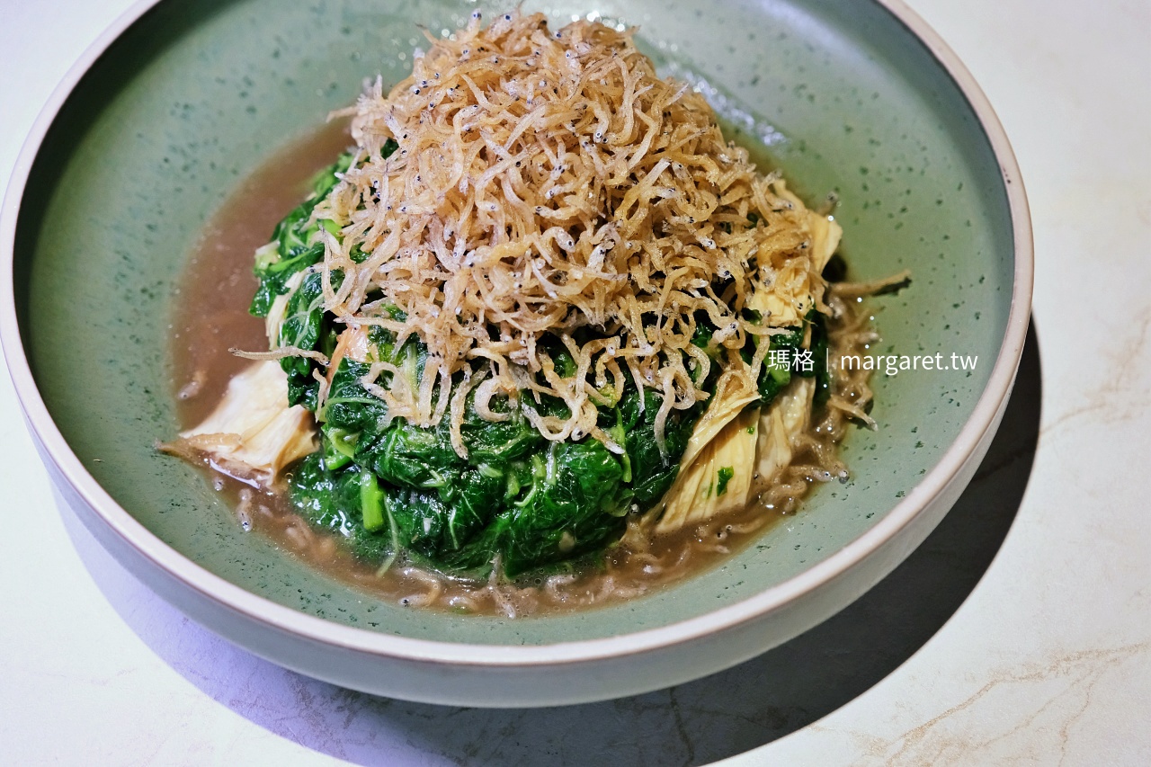 九華樓台中朝富店 腐竹小魚炆莧菜 家常炆煮