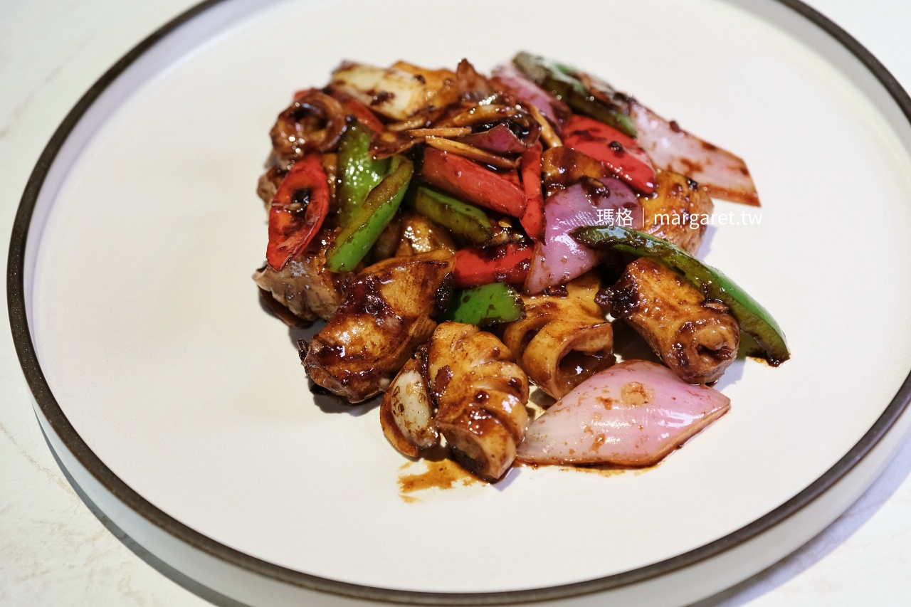 九華樓台中朝富店 豆豉炒生腸 快炒特寫
