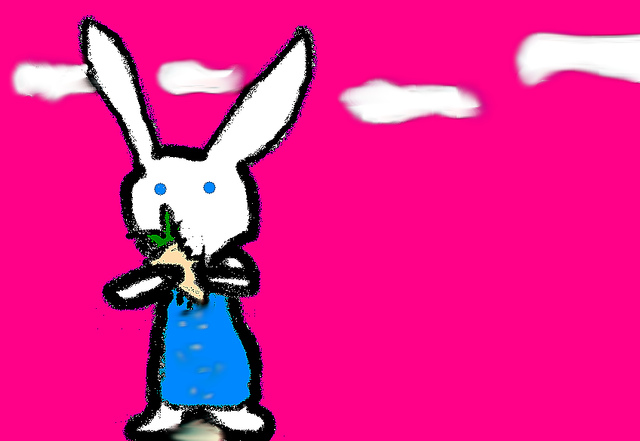 兔年吉祥、新春快樂｜瑪格女兒的小畫家塗鴉