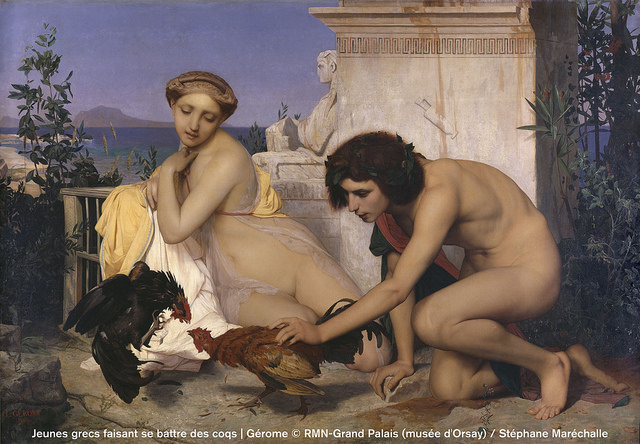 尚–雷昂．傑洛姆，《鬥雞(古希臘青年鬥雞)》，1846