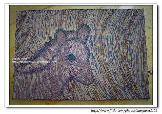 【瑪格學畫畫】斑馬媽媽身旁的小斑馬版畫